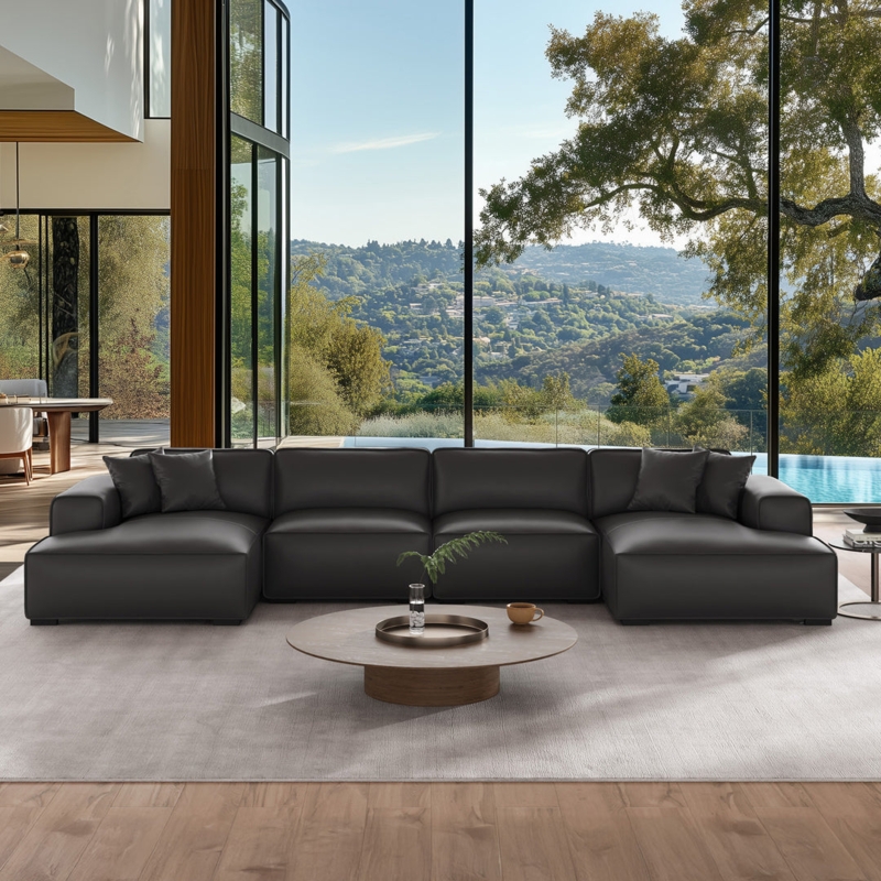 White Curved Sofa Boucle Texture Serpentine Silhouette Outdoor