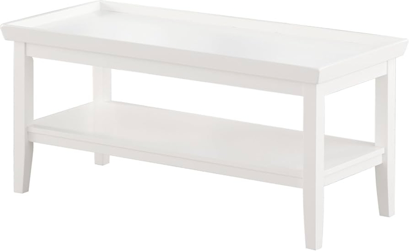White Modern Farmhouse Coffee Table with X-Brace Sides