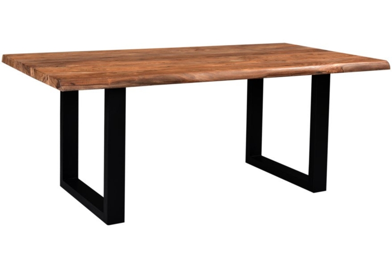 4-Piece Dining Set Block Leg Table Bench Slat Chairs