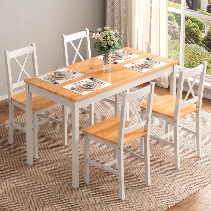 5-Piece Dining Set Compact Industrial Nesting Stools Metal Frame (69 chars)