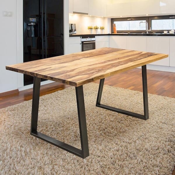 7-Piece Dining Set Wood Table Sled Base Chairs