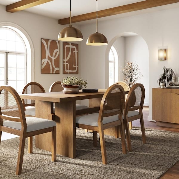 70-Inch Modern Dining Table with Black Sled Base Legs