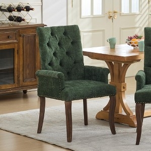 Accent Dining Chair Vertical Channeling Gold Tapered Legs