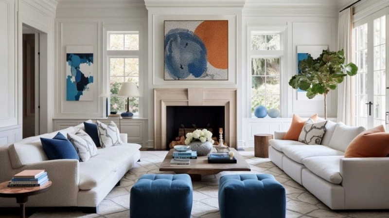 Airy Transitional Home Makeover with Neutral Palette & Black Accents