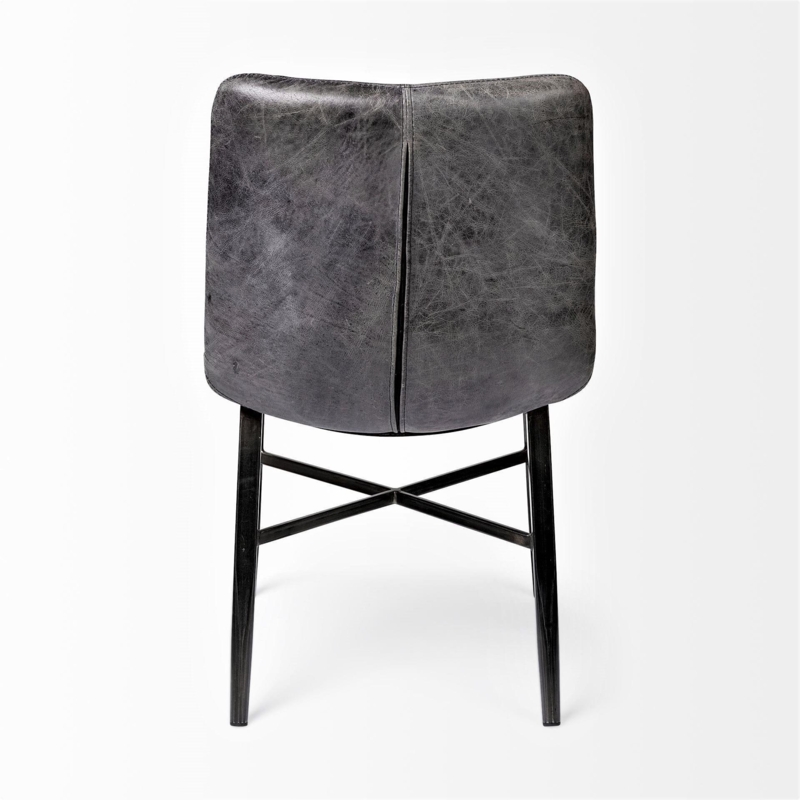 All Black Silhouette Dining Chair Curved Backrest Minimalist