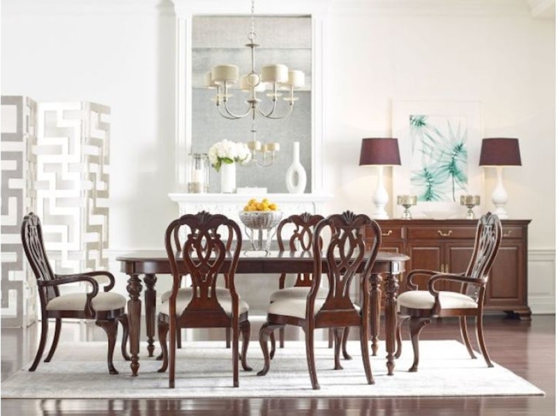 Armchair, Shield Back, Reddish Brown Finish, Queen Anne Style