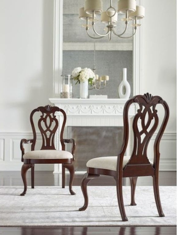 Armchair, Upholstered Back, Queen Anne Style, Dining Chair