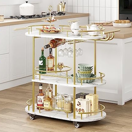 Bakers Rack Industrial Style with Sliding Wire Drawers