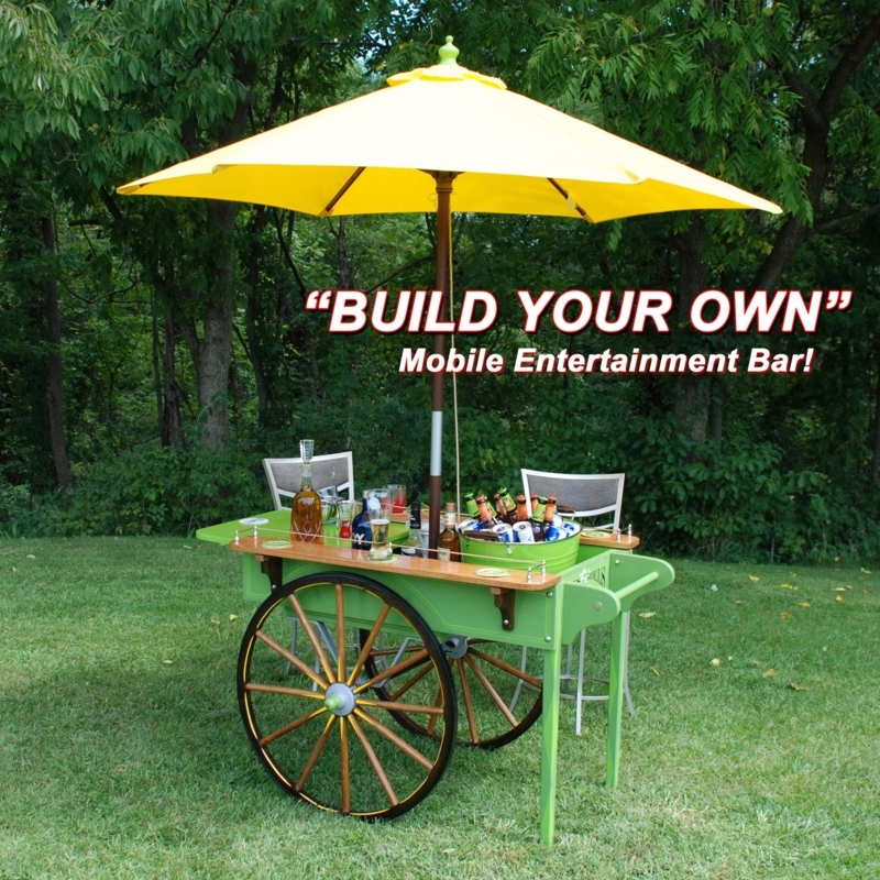Bar Cart Chic Industrial Style Three-Tier Wood Toned Mobile Casters