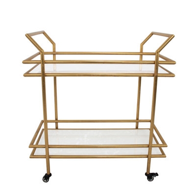Bar Cart Mid Century Modern Bar Cart Wrapped Handles Walnut Tone