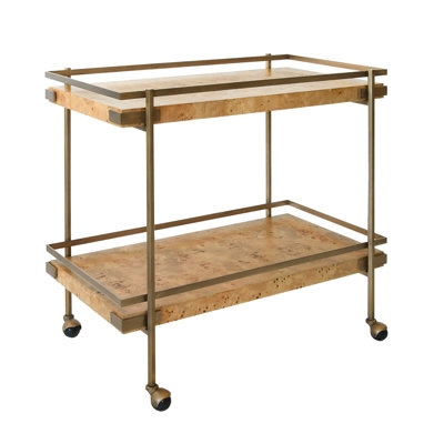 Bar Cart Modern Gold Rolling Drink Station X Brace Sides Glass