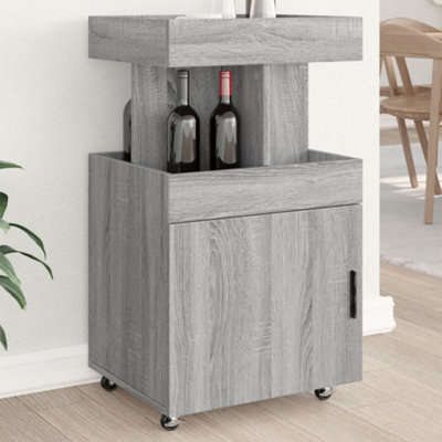 Bar Cart Stemware Rack Integrated Bottle Storage Industrial Metal