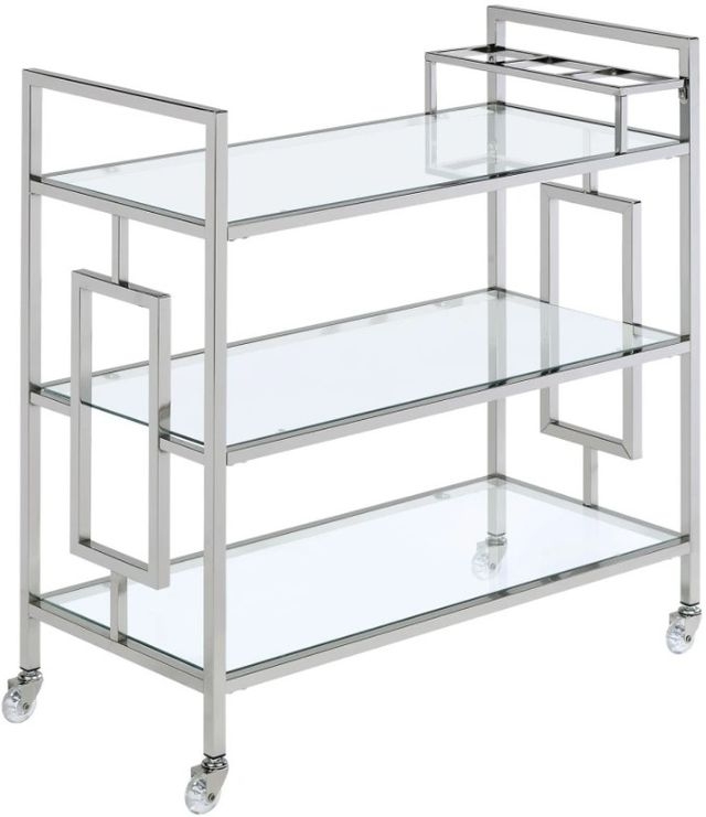 Bar Cart Wood Toned Shelves Three Tier, Industrial Serving Cart