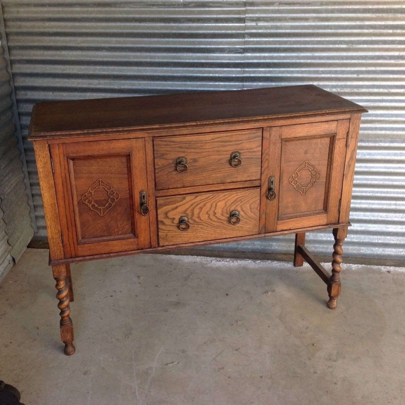 Baroque Style Sideboard with Intricate Carved Doors and Cabriole Legs