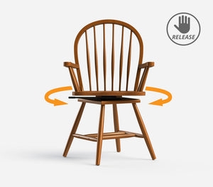 Black Windsor Swivel Dining Chair, Spindle Back Farmhouse Style