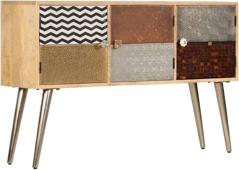 Bohemian Sideboard Mandala Pattern Circular Design Tapered Legs