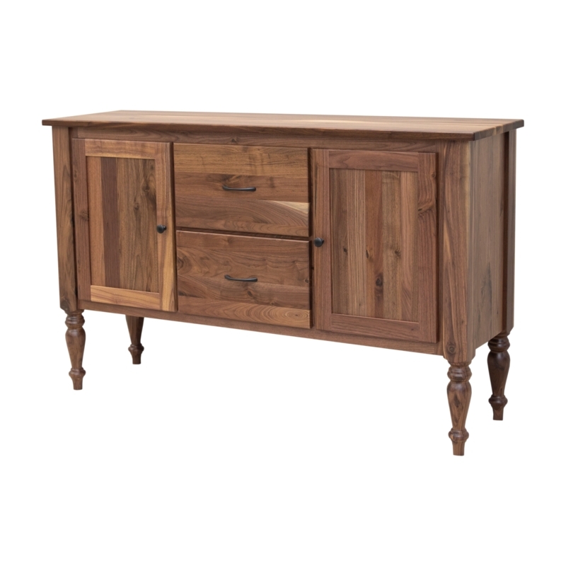 Buffet Cabinet Splayed Legs Integrated Carved Handles Natural Wood