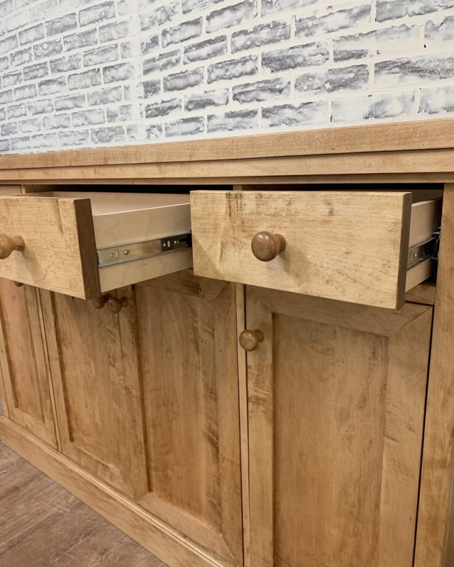 Buffet Large Farmhouse Buffet White with Wood Top