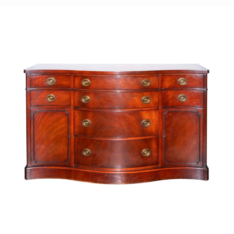 Buffet with Crotch Veneer, Serpentine Front, Six Leg Base Design