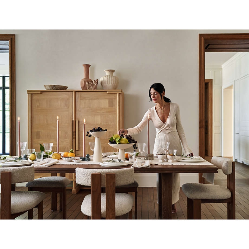 Ceremonie Natural Boucle Dining Chair by Athena Calderone | Crate & Barrel