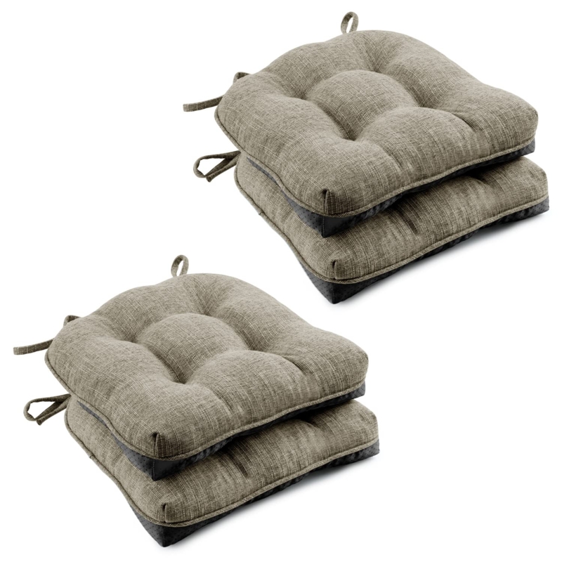 Chair Pad Khaki Tufted Seat with Non-Slip Backing for Dining Chairs