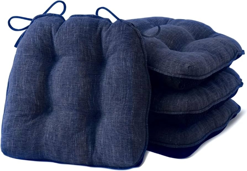 Chair Pad Navy Blue Tufted for Modern Farmhouse Kitchen Chairs