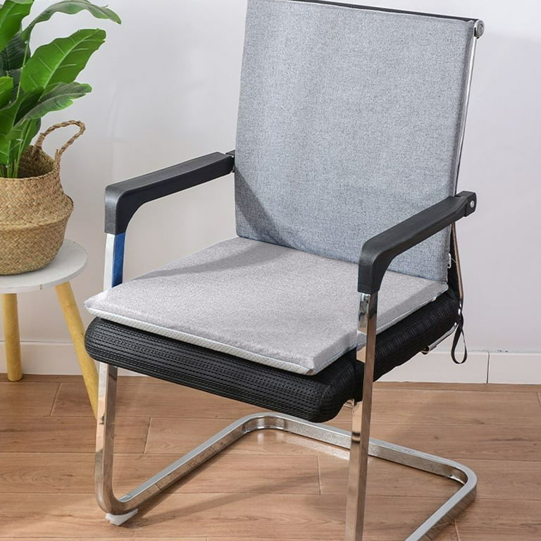 Chair Pad Navy Woven Texture U-Shaped with Overstuffed Profile