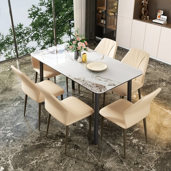 Charcoal Gray Horizontal Channel Stitched Dining Chairs