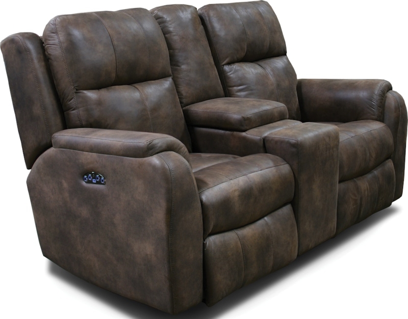 Charcoal Gray Reclining Loveseat with Pillow Top Arms and Contoured Back