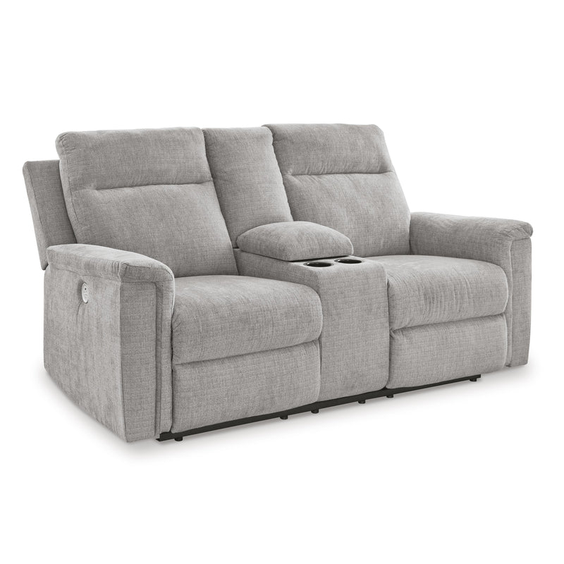 Charcoal Power Reclining Loveseat with Padded Arms