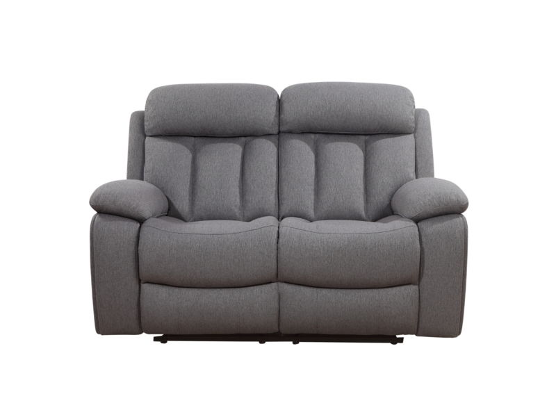 Charcoal Reclining Loveseat with Power Controls & Storage.