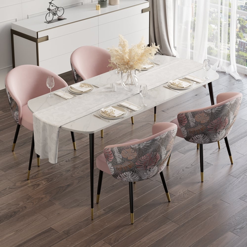 Chic Upholstered Dining Chairs with Vertical Channel Tufting