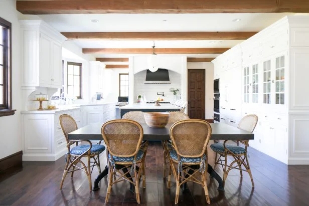 Coastal Kitchen Dining Navy Island Exposed Beams Open Concept