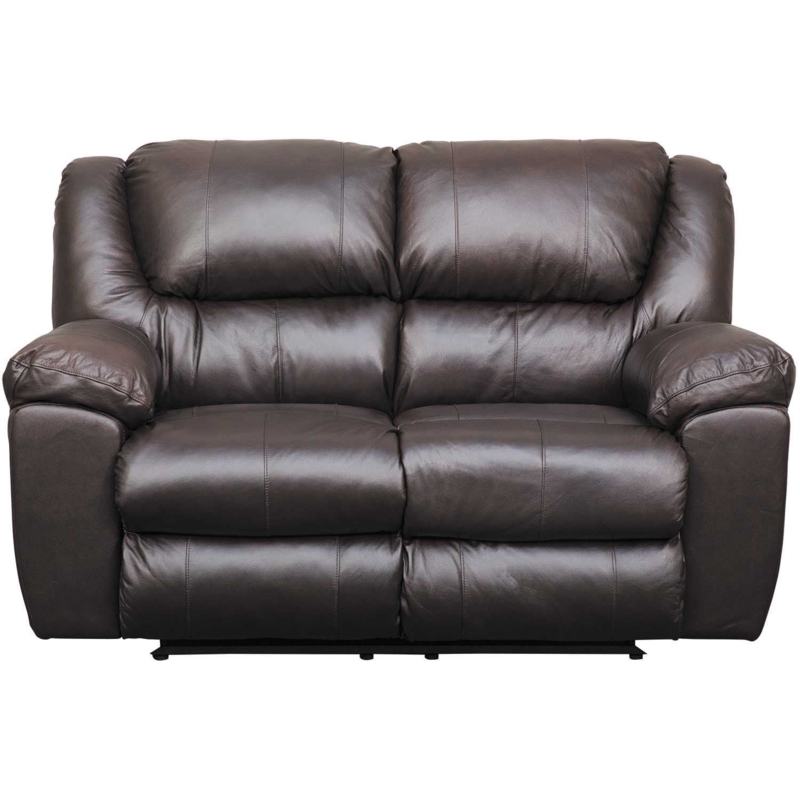 Contemporary Charcoal Power Reclining Loveseat with Segmented Back