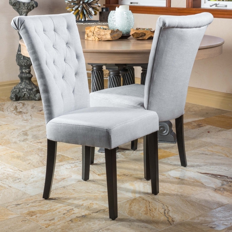 Contemporary Fabric Side Chairs High Contrast Legs Flared Design