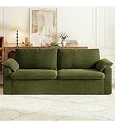 Convertible Sofa Saddle Brown Faux Leather Split Back Tufted Mid Century