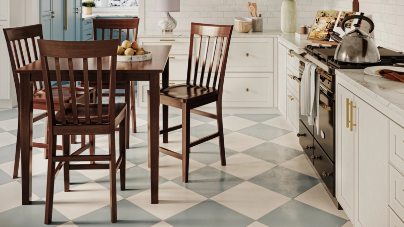 Counter Height Dining Set with Slat Back Stools Small Space Ideas