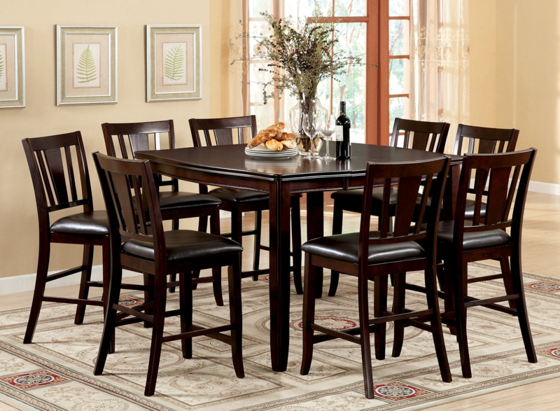 Counter Height Stools Pair with Geometric Open Back Design