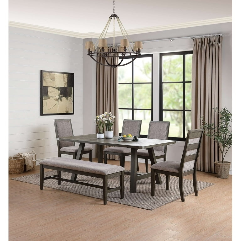 Counter Stool Grey Upholstered High Back Dark Tapered Legs Set