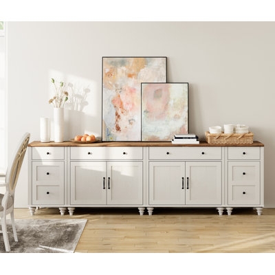 Credenza Tapered Wood Legs Medium Brown, Mid-Century Modern Sideboard Styling