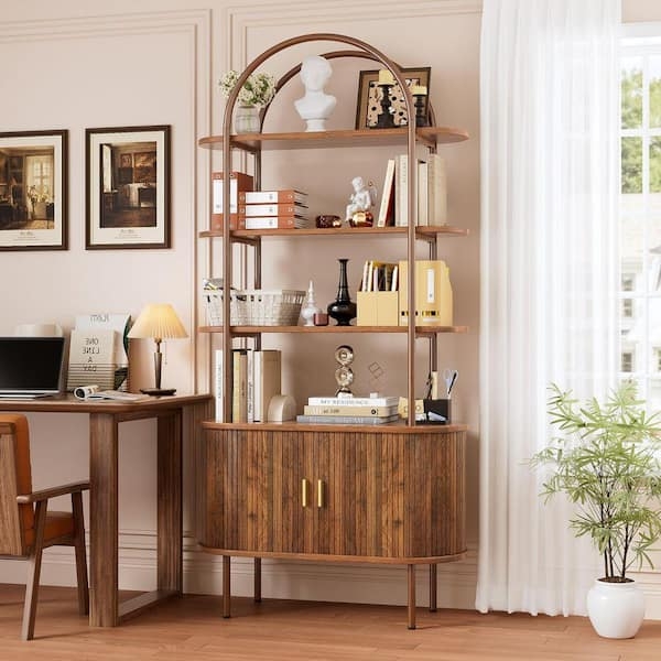 Dark Brown Sideboard with Mesh Doors and Central Drawers