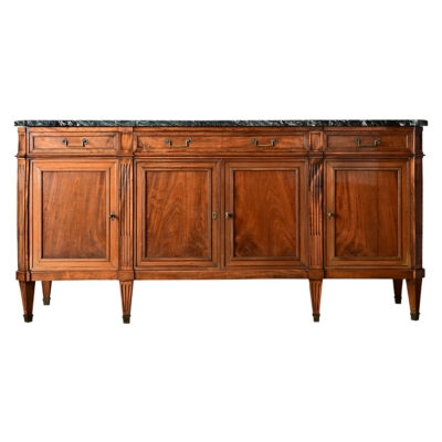 Dark Espresso Sideboard with Four Door Configuration and Diamond Panels