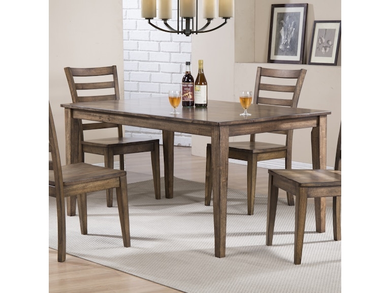 Dark Wood Rectangular Dining Table Shaker Style Tapered Legs