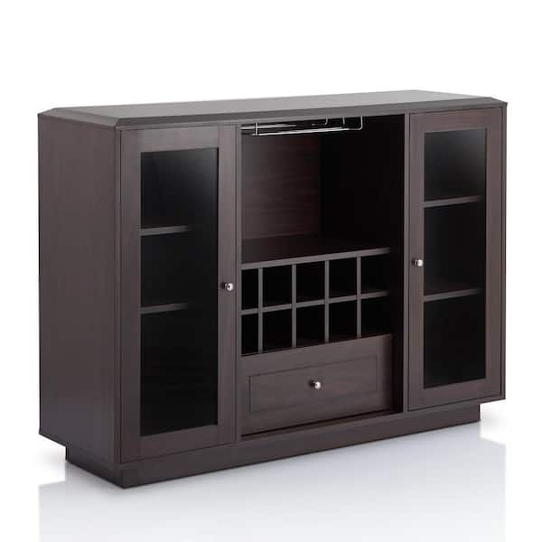 Dining Buffet with Twelve-Bottle Wine Rack and Storage Drawers