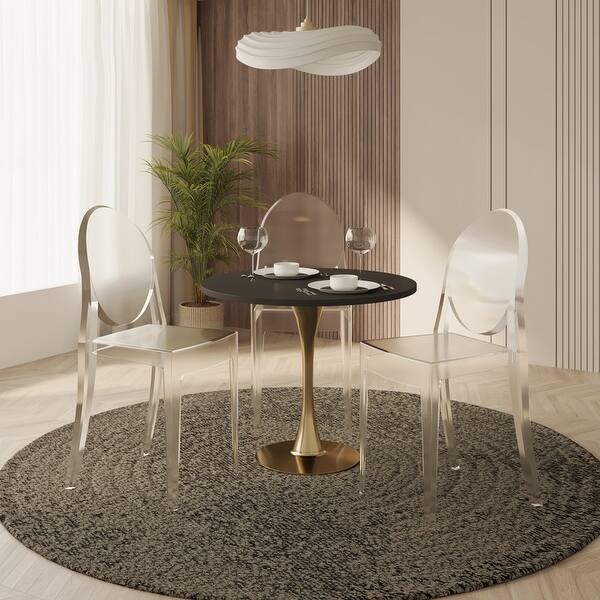 Dining Chair Acrylic Wrap Around Back Minimalist Clear