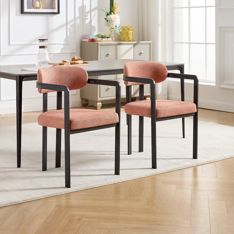 Dining Chair Antique Green Boucle with Metal X-Frame Base Design