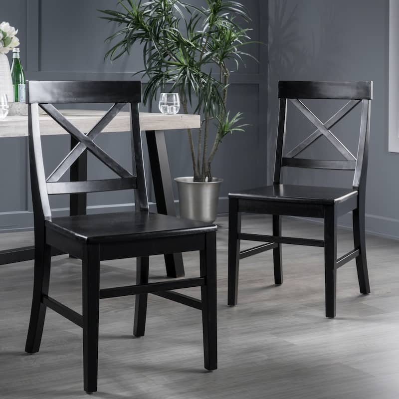 Dining Chair Arched Top Rail Matte Black Spindles Tapered Silhouette