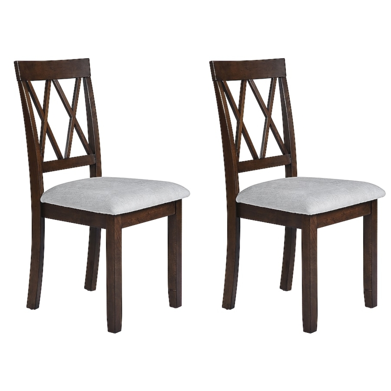 Dining Chair Armless Charcoal Upholstered Tapered Wood Legs