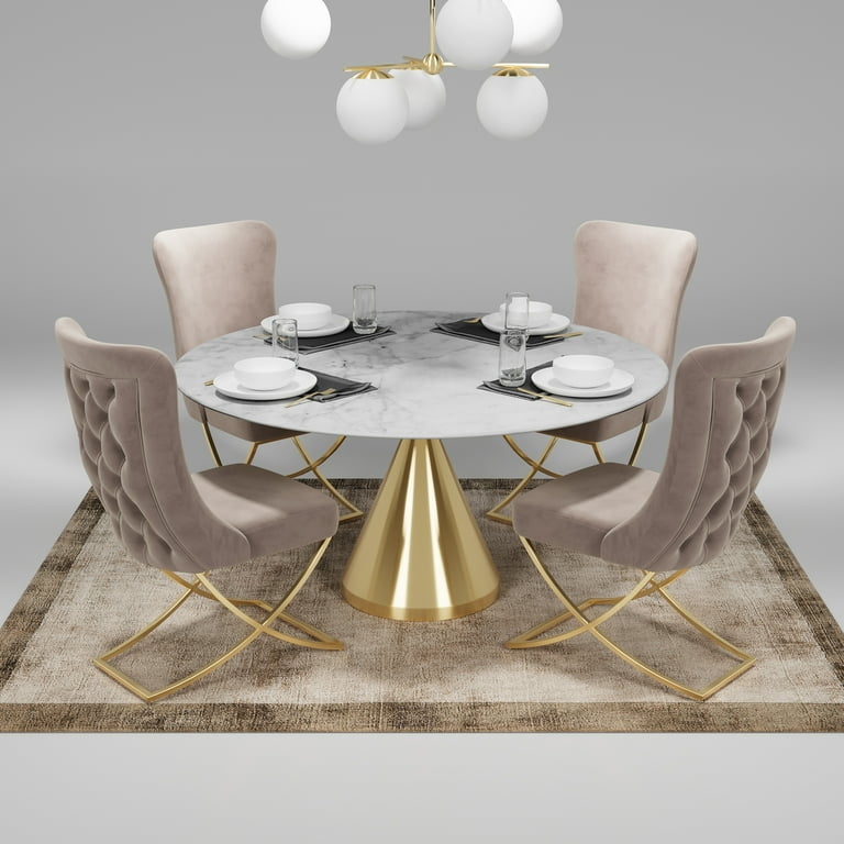 Dining Chair Beige Textured Weave Curved Back Tapered Metal Legs