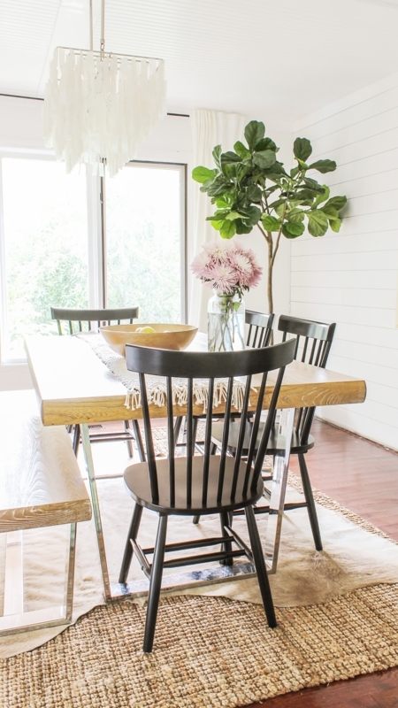 Dining Chair Black Windsor Spindle Back, Round Wood Table